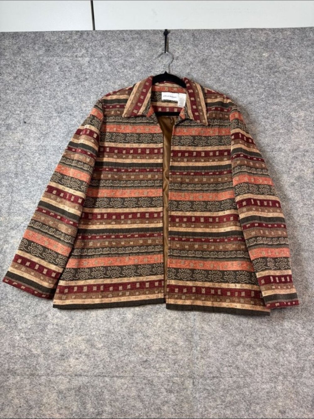 Alfred Dunner Tapestry Jacket Stripe Boho Southwestern Size 18 Chic Festival - Picture 3 of 16